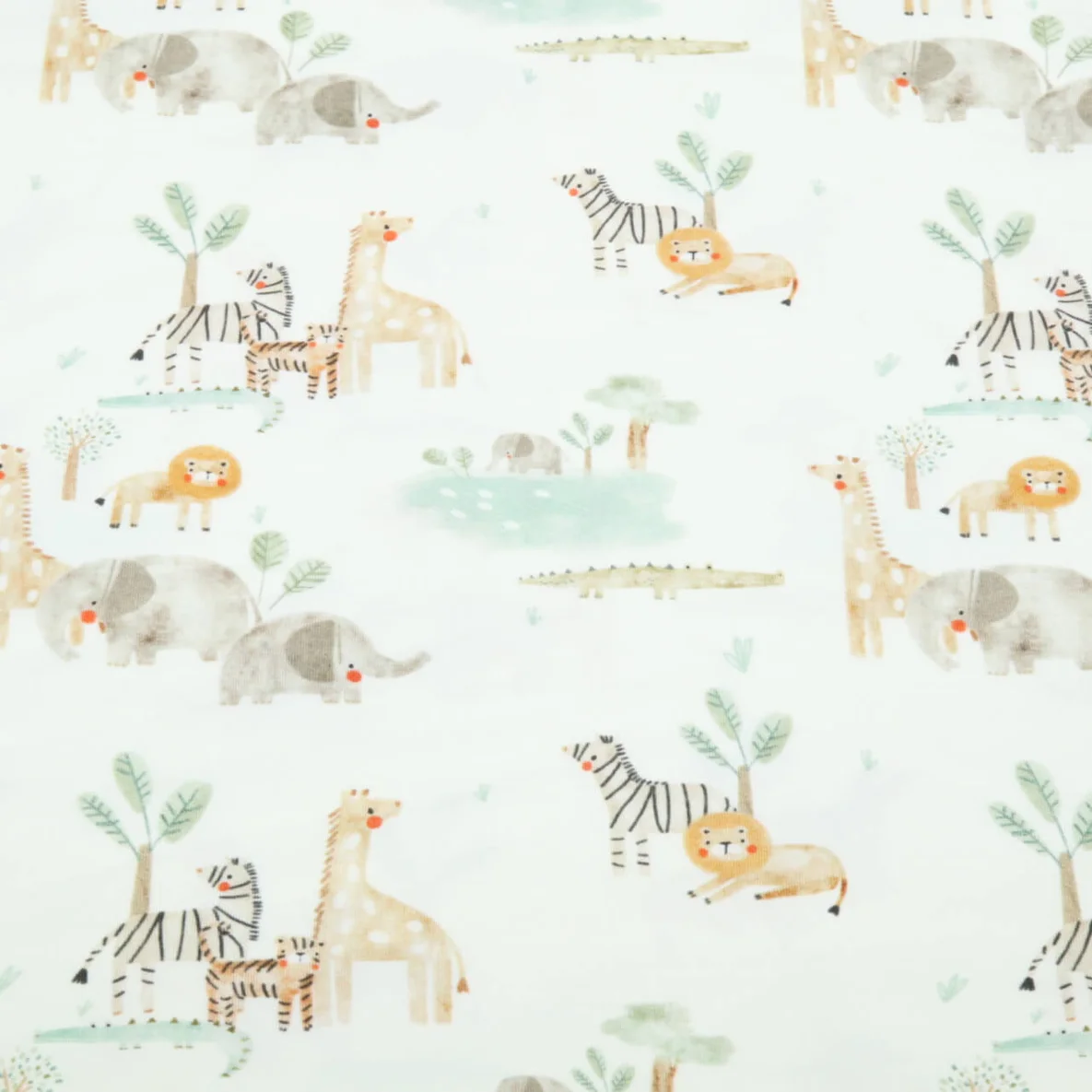 Jersey Little Jax Digitaldruck Oase Wilde Tiere Ecru