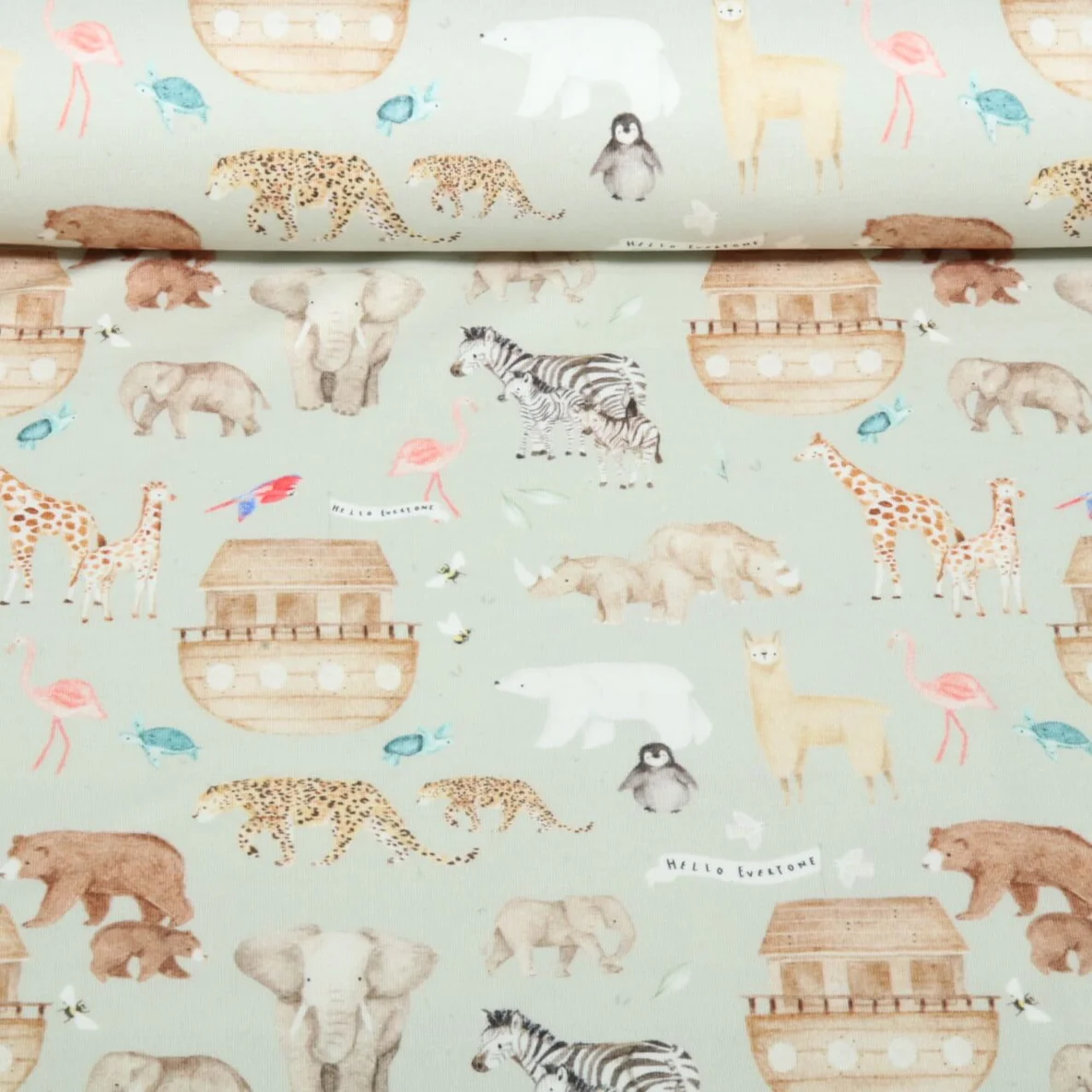 Jersey Little Jax Digitaldruck Wilde Tiere und Arche Mint