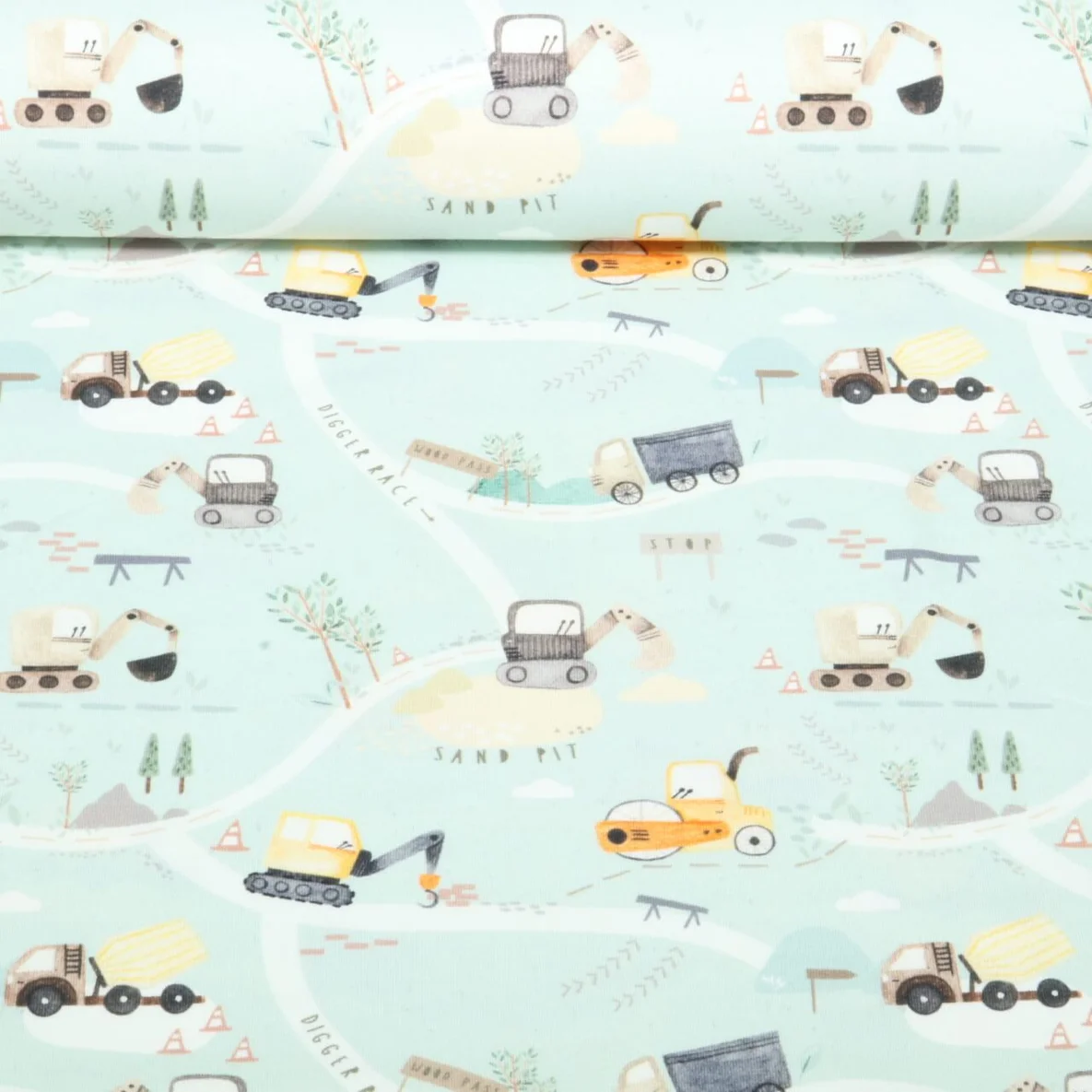 Jersey Little Jax Digitaldruck  Zur Baustelle Mint