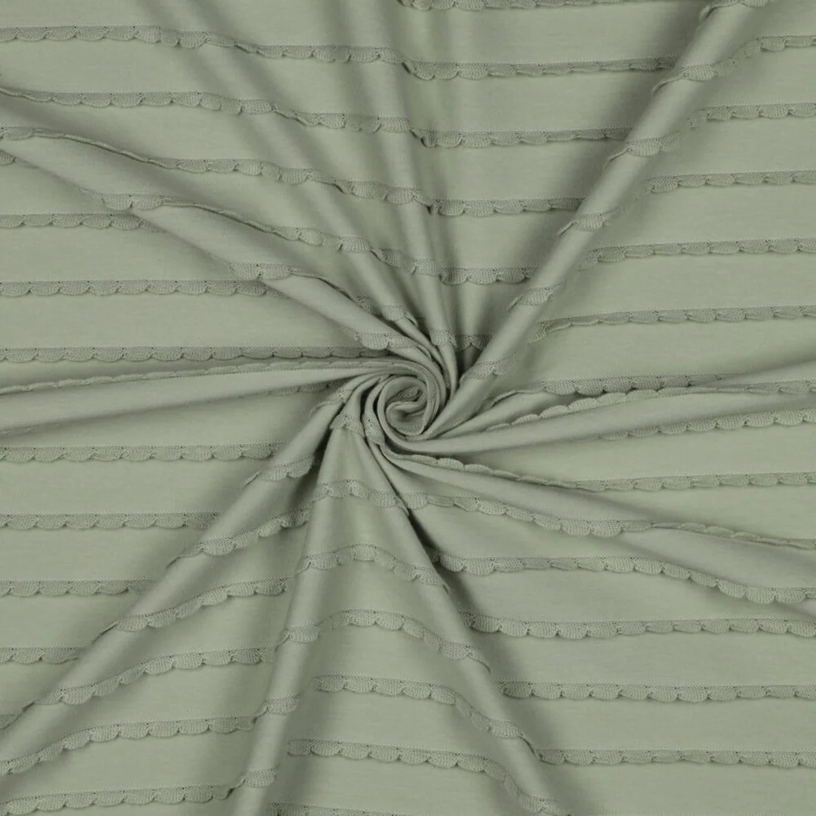 Jersey Rüschen Uni Helles Salbeigrün