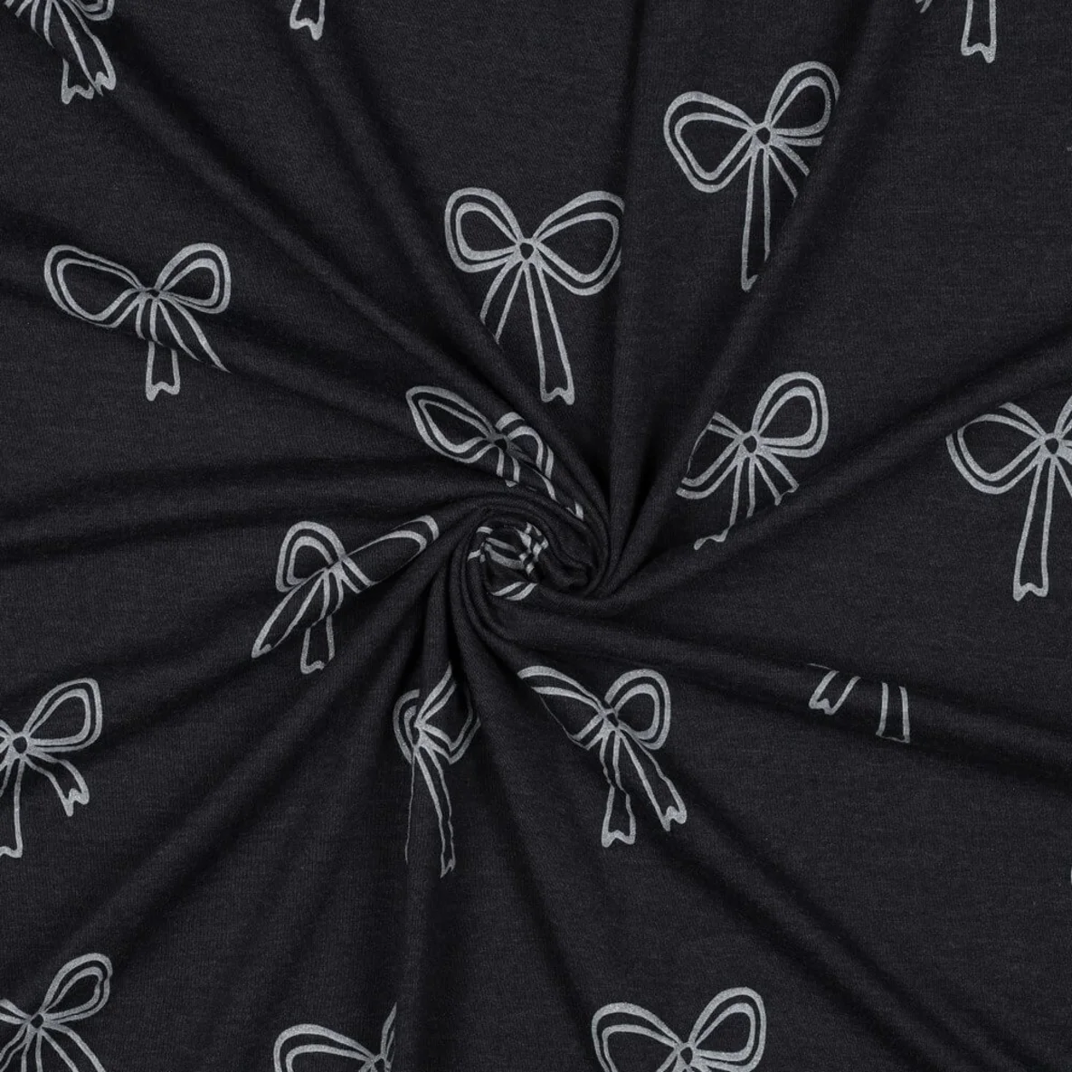 Jersey Schleifen Glitzer Anthrazit Melange