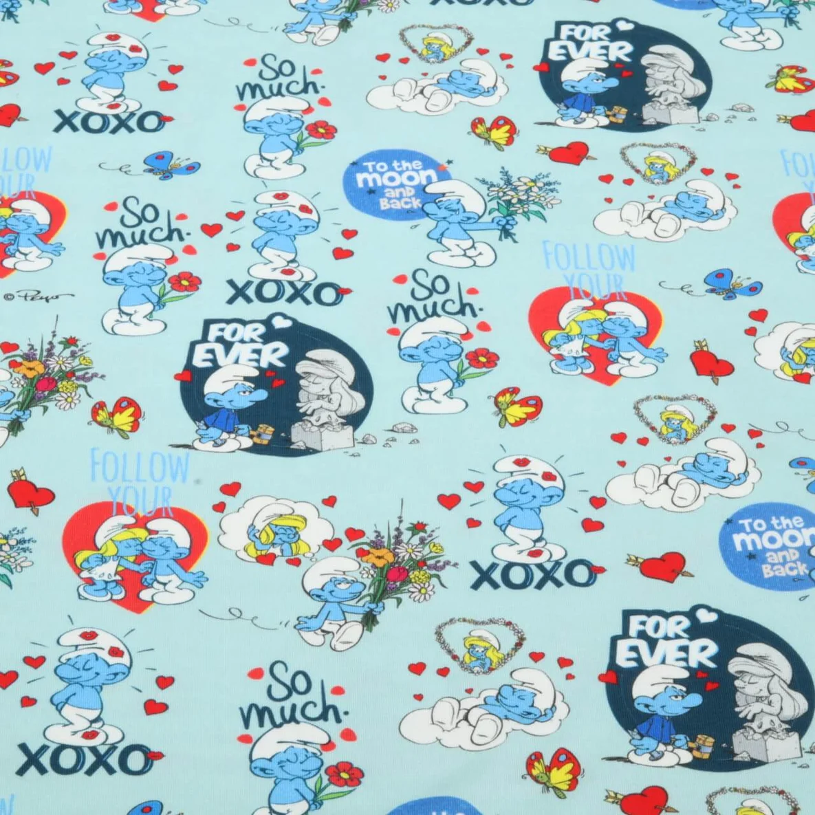 Jersey Schlumpf und Schlumpfine Hellblau