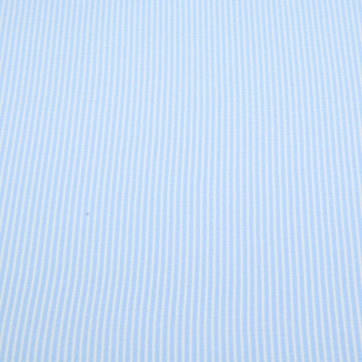 Jersey Seersucker Streifen Hellblau Weiß
