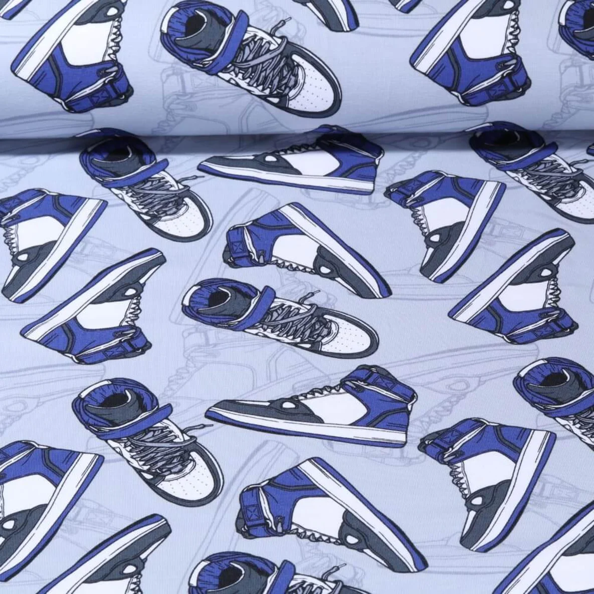 Jersey Turnschuhe Grau Blau 