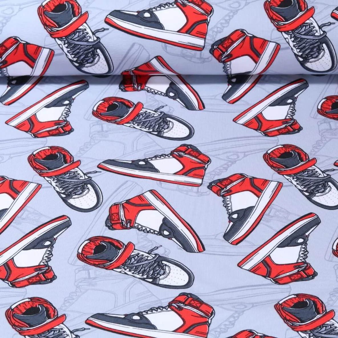 Jersey Turnschuhe Grau Rot