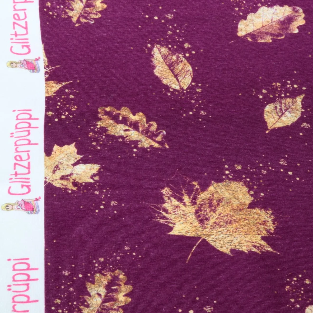 Jogging Glitzerpüppi Digital Herbstblätter Weinrot