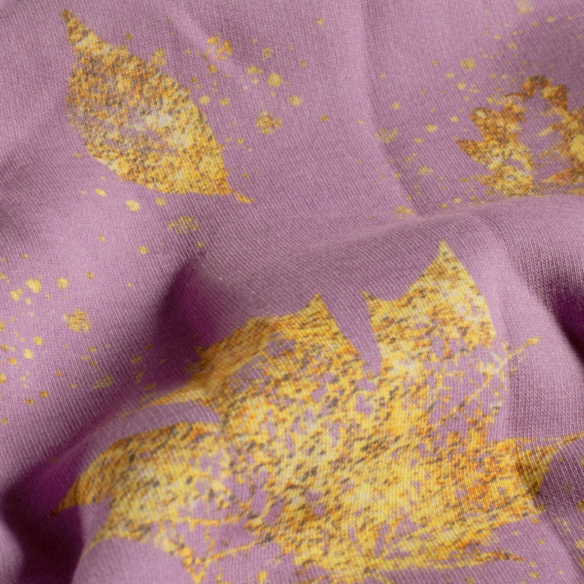 Jogging Glitzerpüppi Digitaldruck Herbstblätter Lila