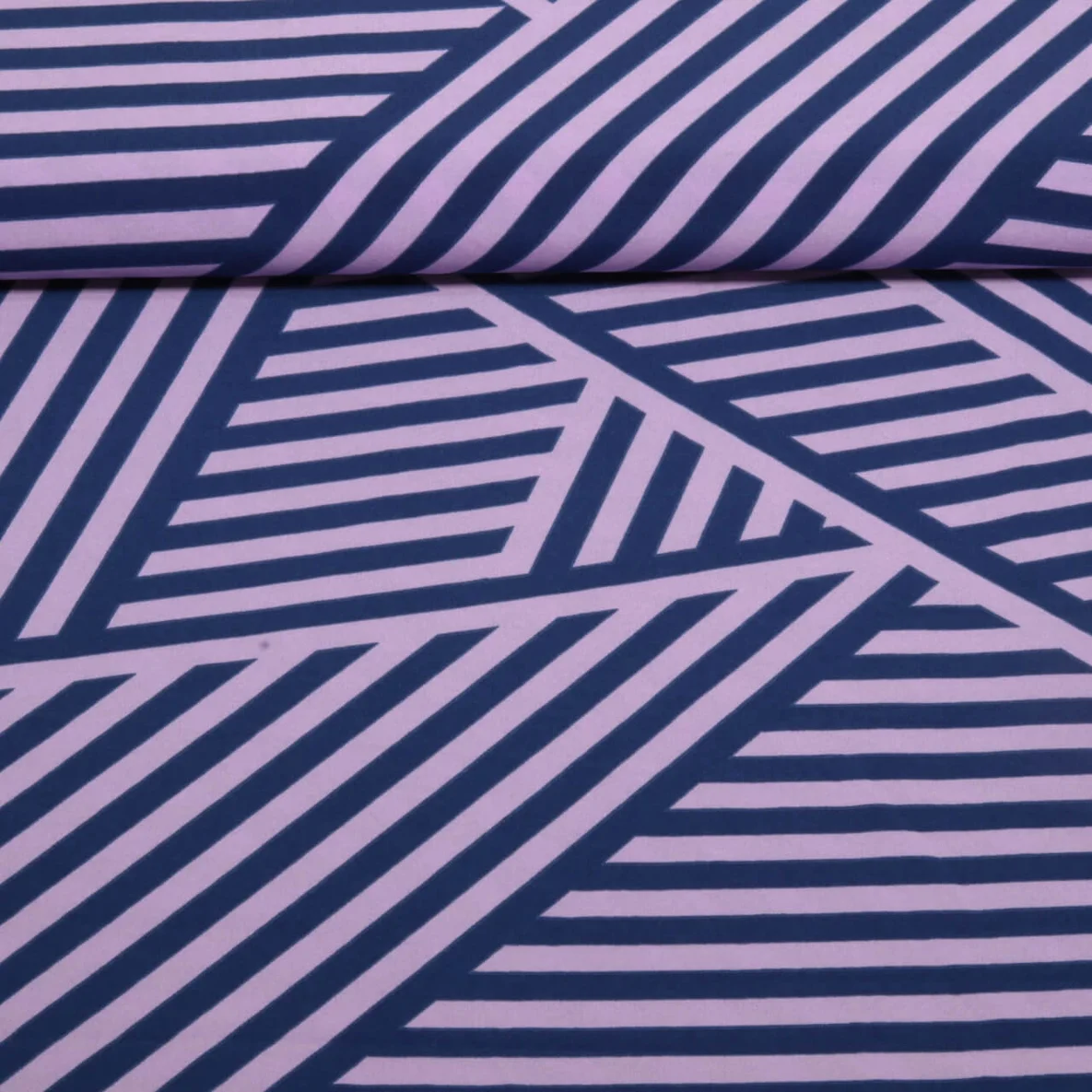 Kleider und Blusenstoff - Stretch Geometric Blau