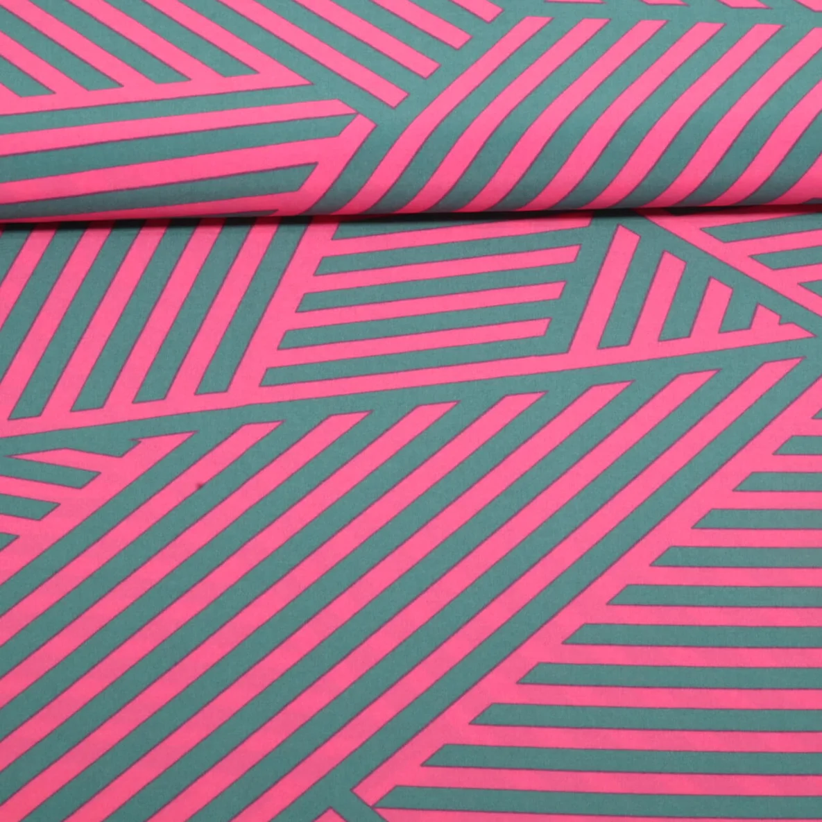 Kleider und Blusenstoff - Stretch Geometric Pink