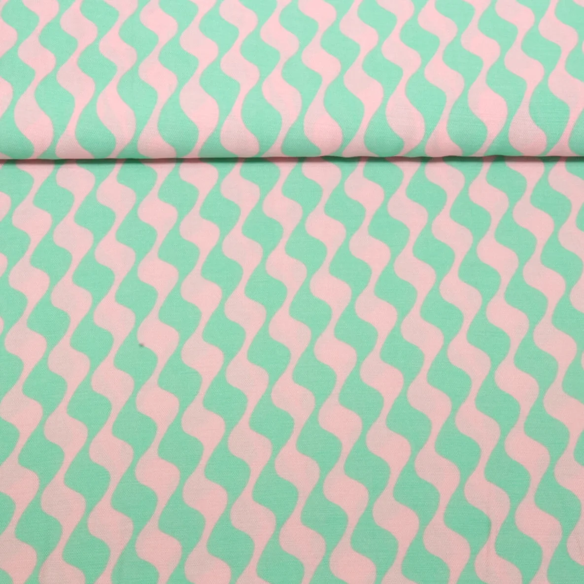 Kleider und Blusenstoff Wellen Mint