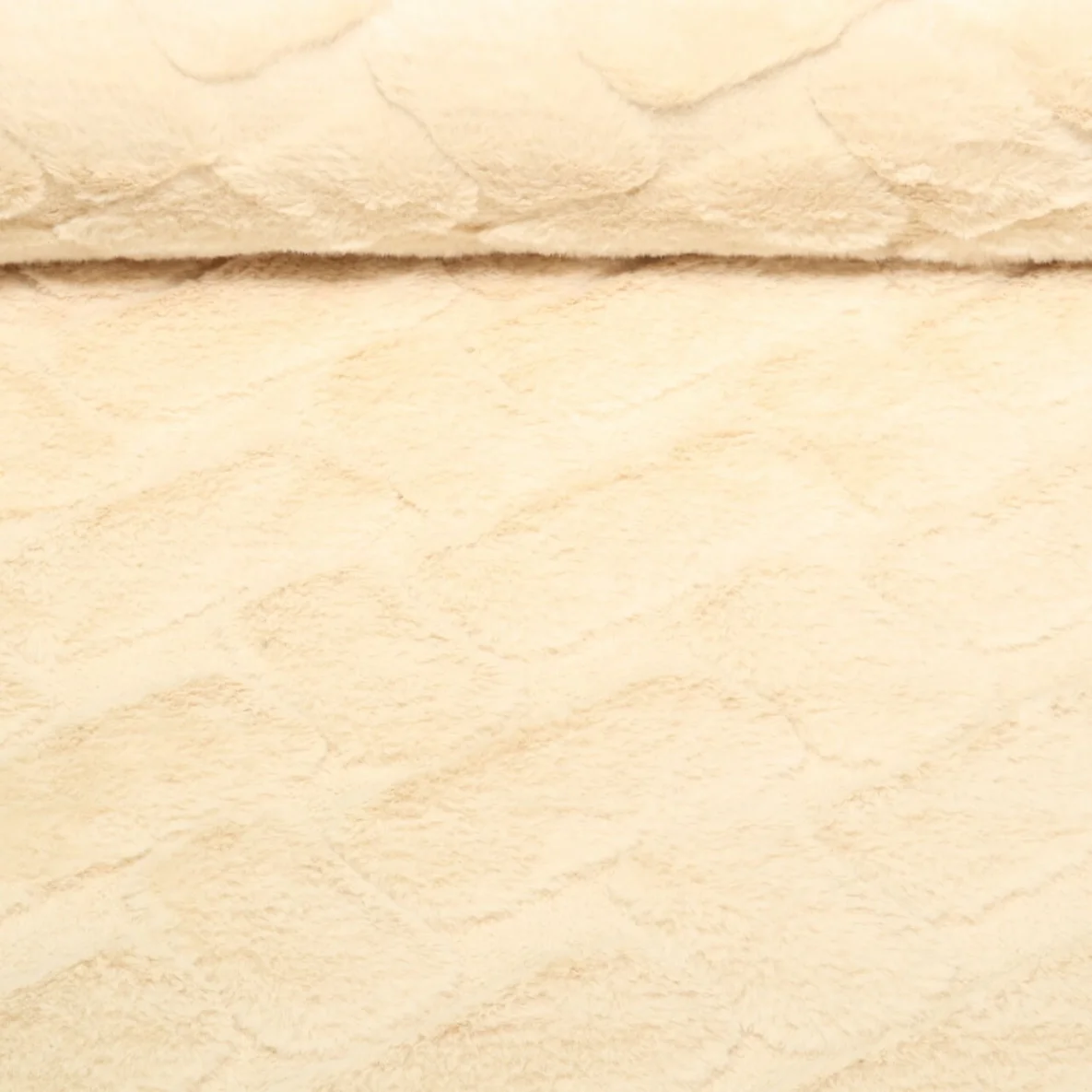 Kunstfell Rauten Uni Beige