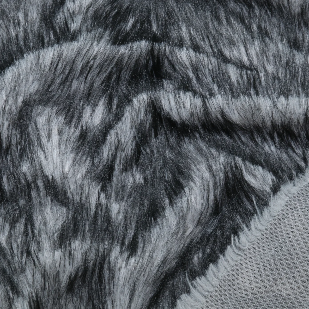 Kunstfell Silber Schwarz Melange