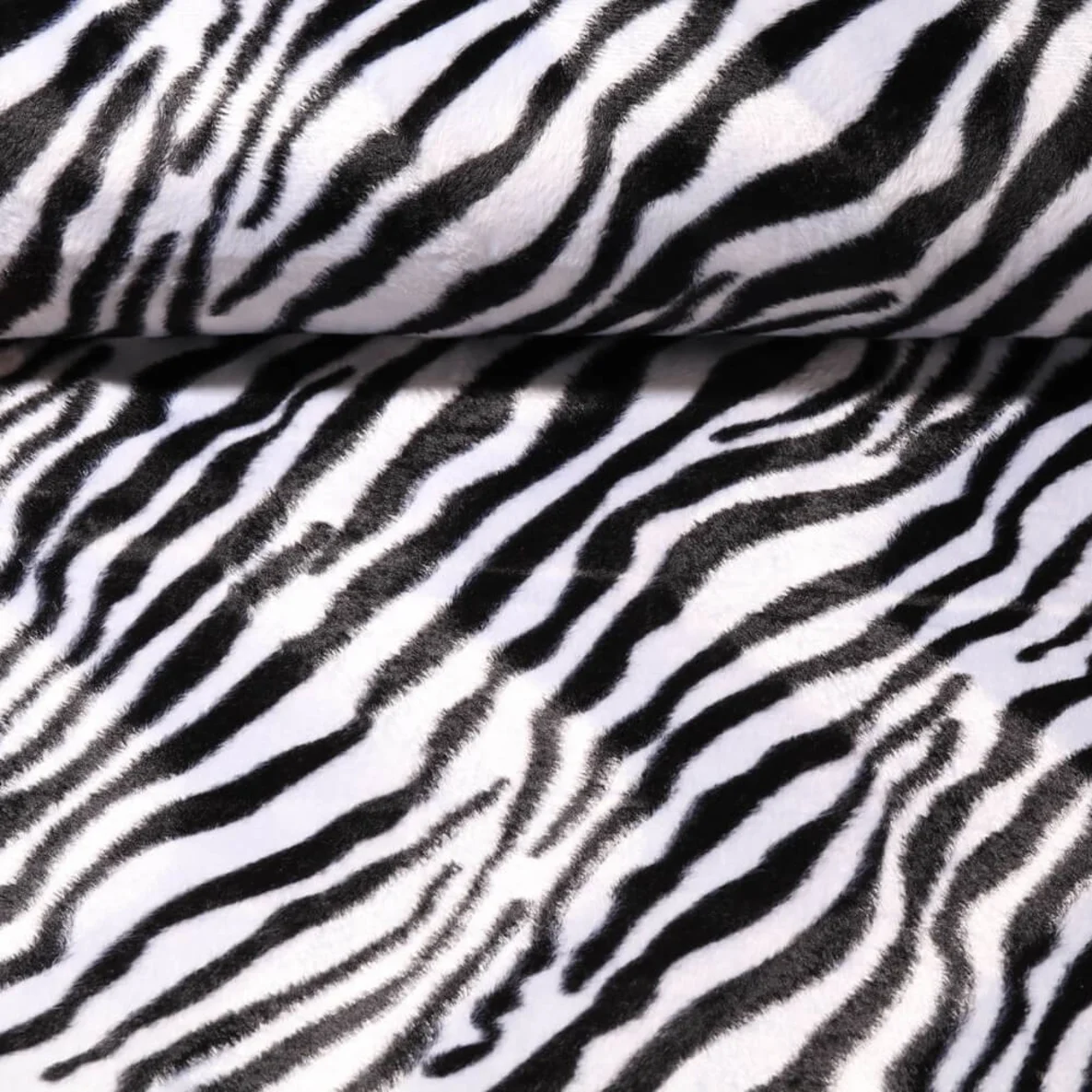 Kunstfell Zebra Weiß Schwarz