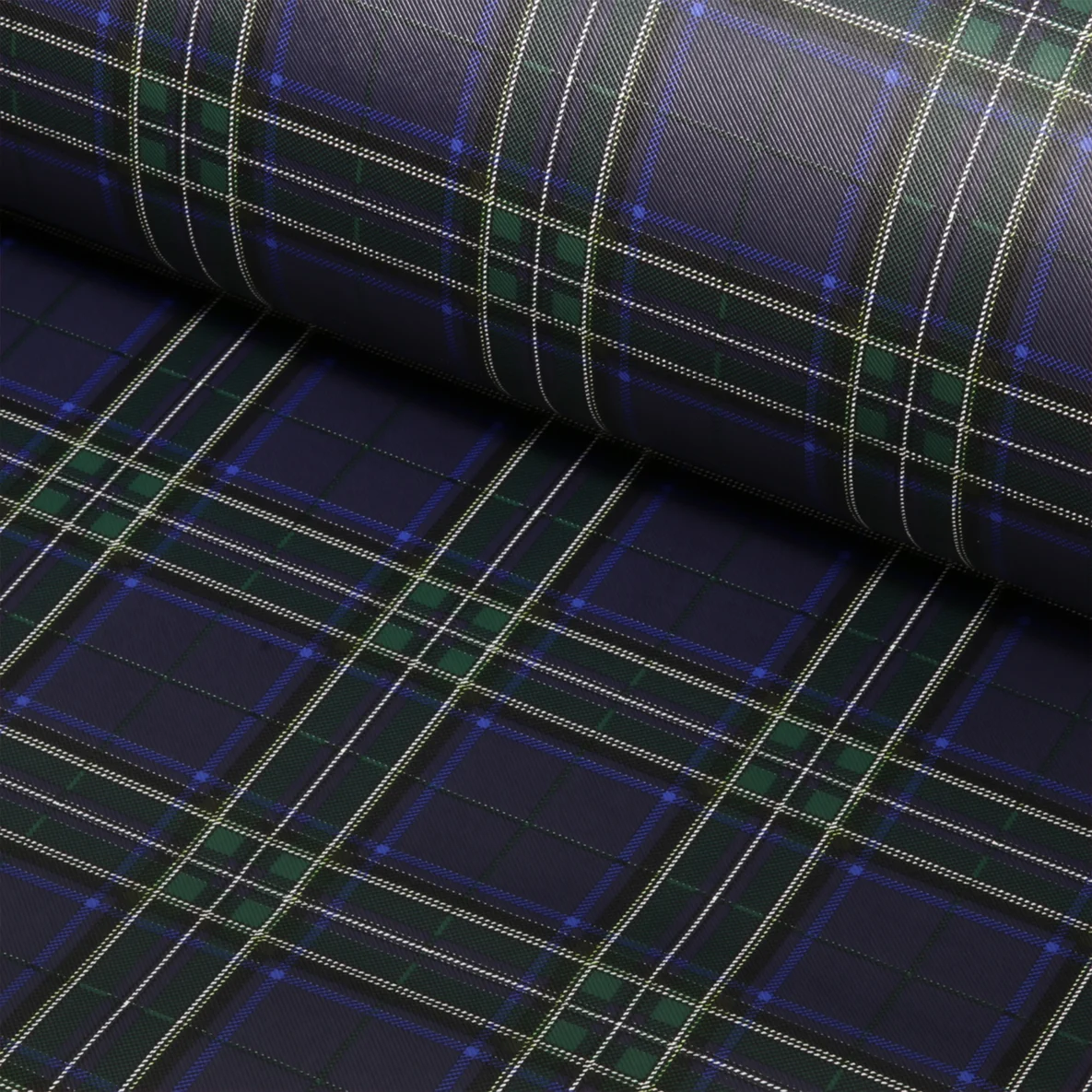 Kunstleder Tartan marine