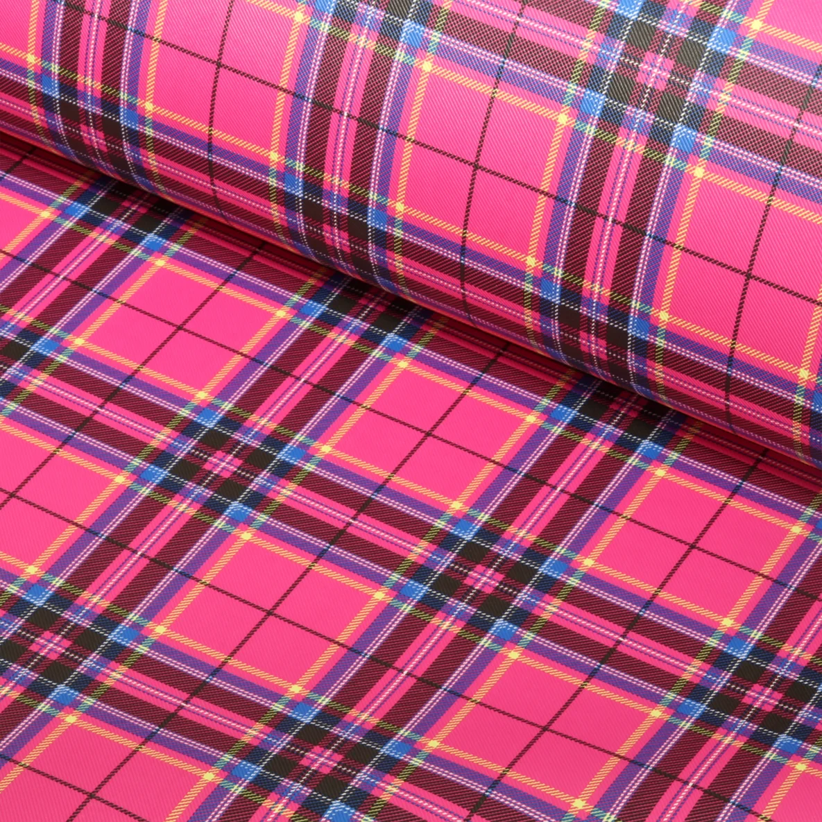 Kunstleder Tartan pink 