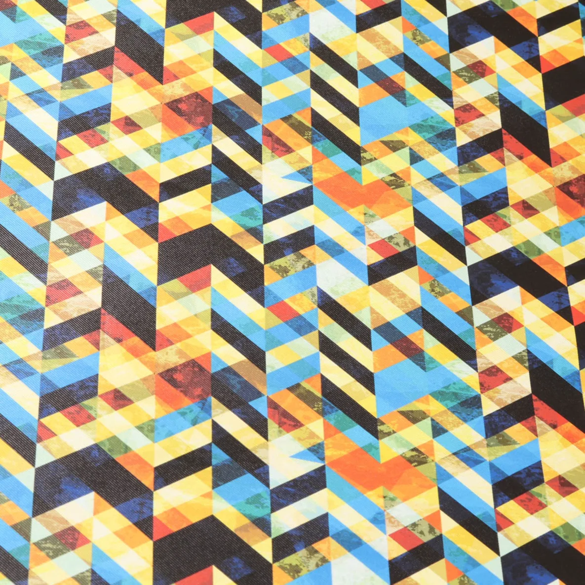 Kunstleder Zickzack Gelb Blau