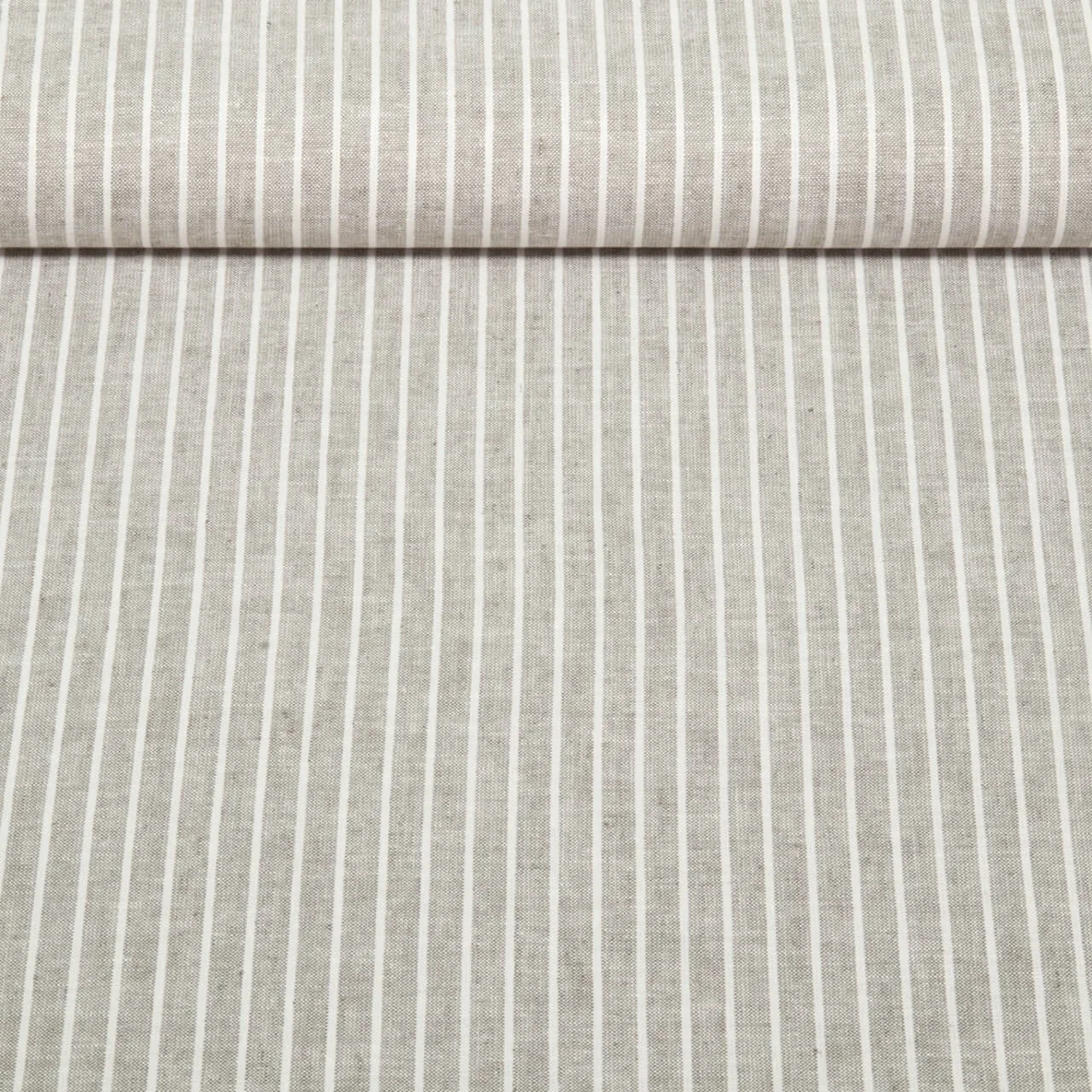 Leinen Cotton Streifen Grau
