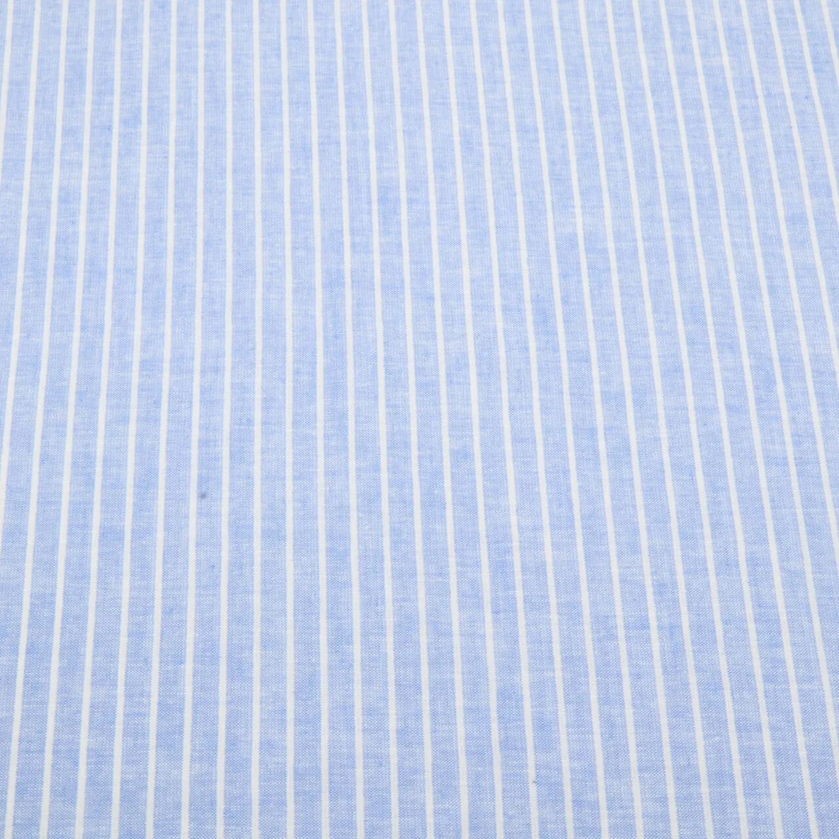 Leinen Cotton Streifen Hellblau