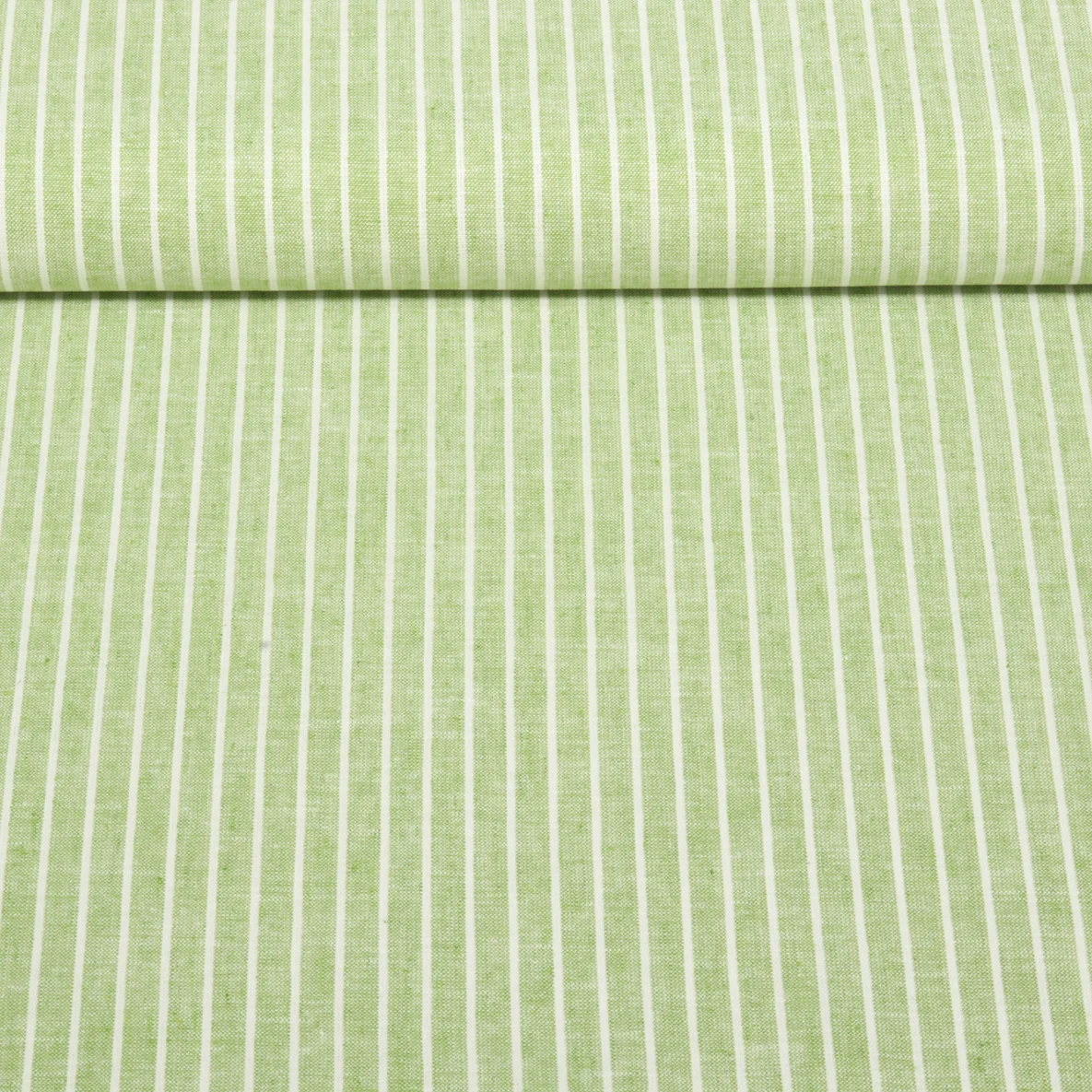 Leinen Cotton Streifen Hellgrün
