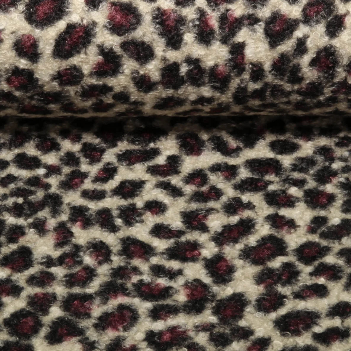 Mantelstoff Bouclé Leomuster Beige Brombeer