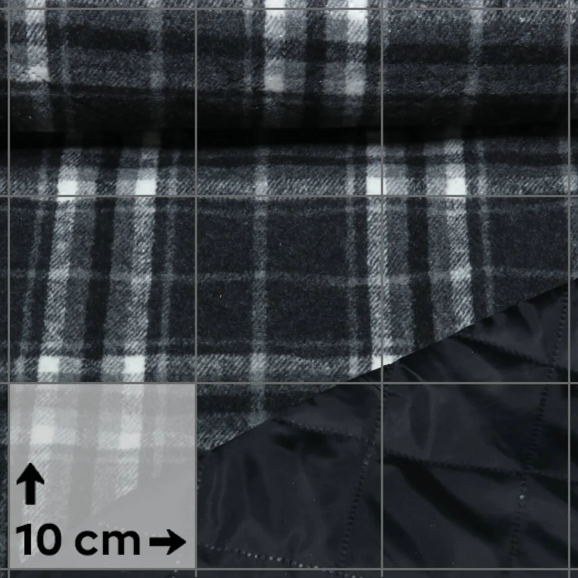 Mantelstoff Jacquard Karo Anthrazit