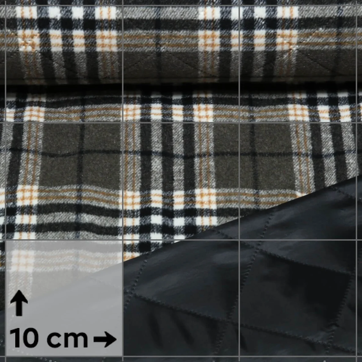 Mantelstoff Jacquard Karo Braun