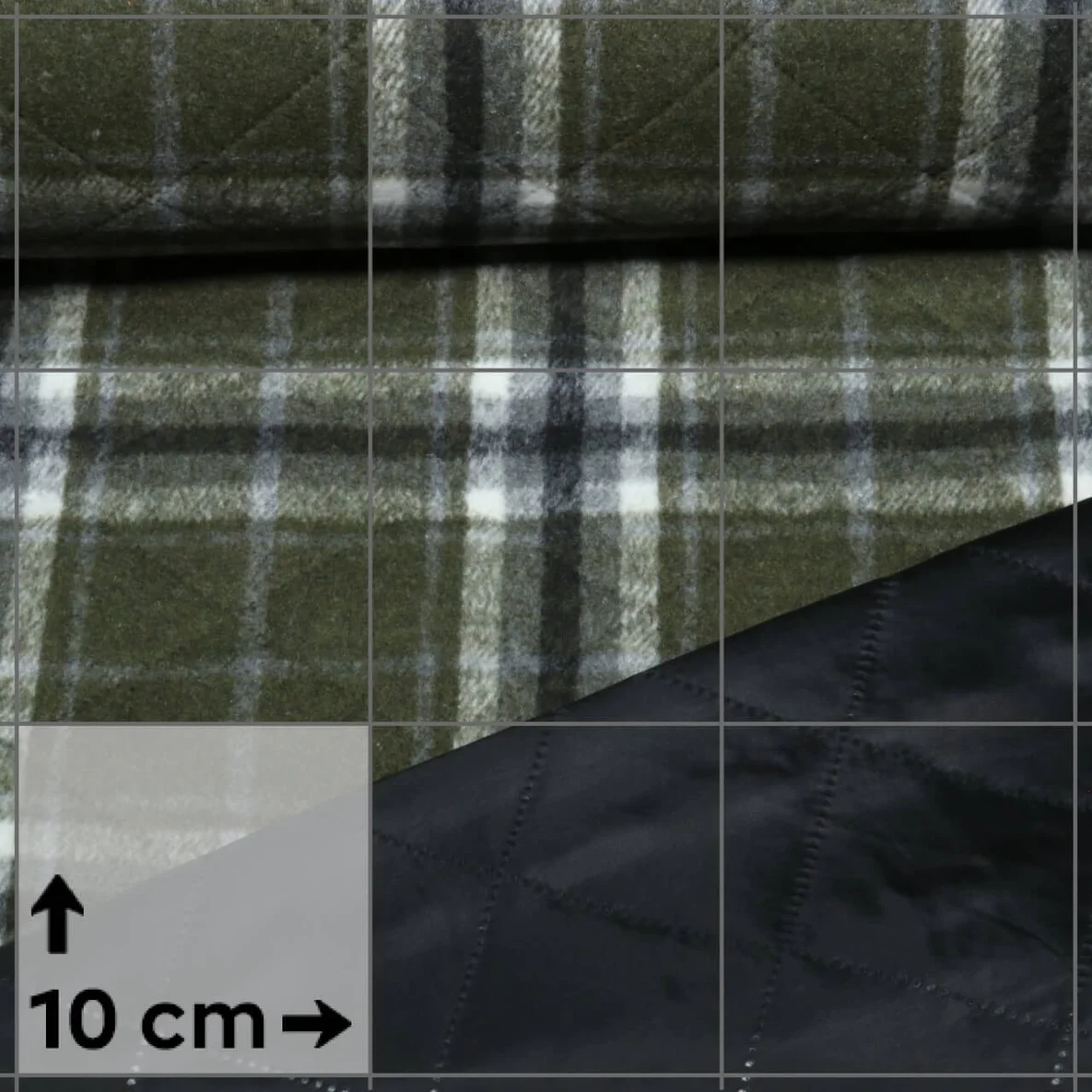 Mantelstoff Jacquard Karo Khaki