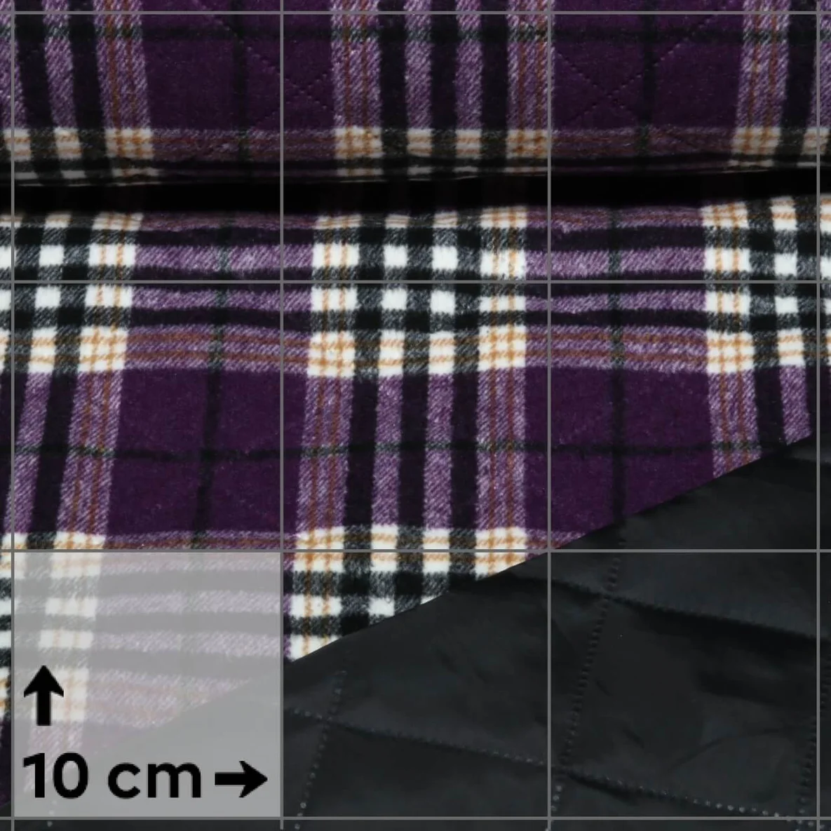 Mantelstoff Jacquard Karo Lila