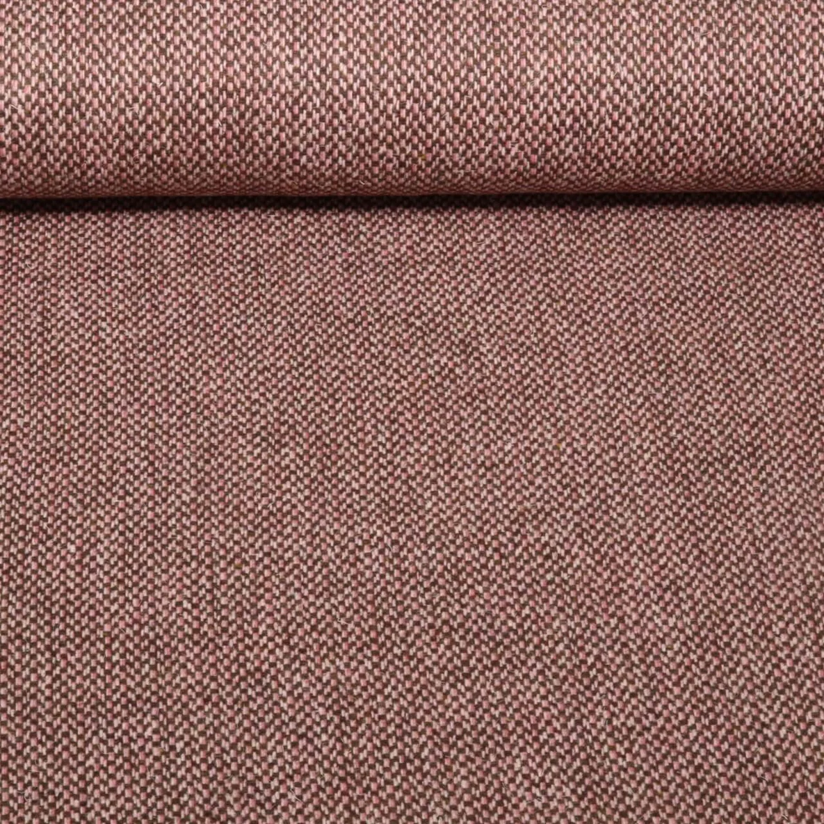 Mantelstoff Wolltweed Geometrisch Altrosa Melange