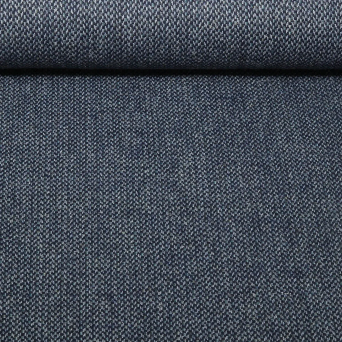 Mantelstoff Wolltweed Geometrisch Blau Melange