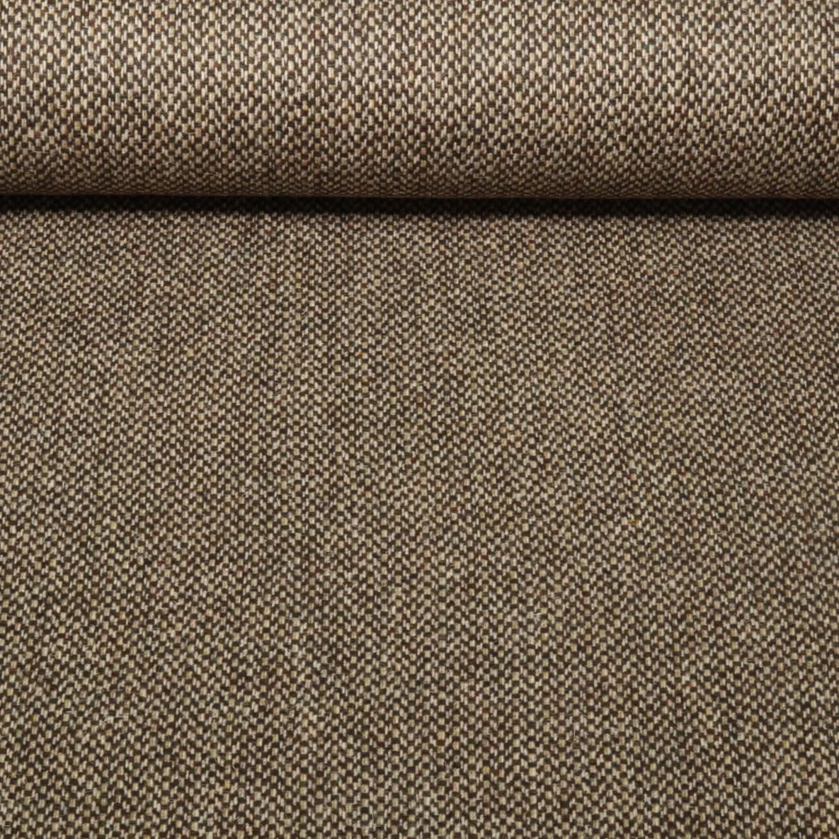 Mantelstoff Wolltweed Geometrisch Braun Melange