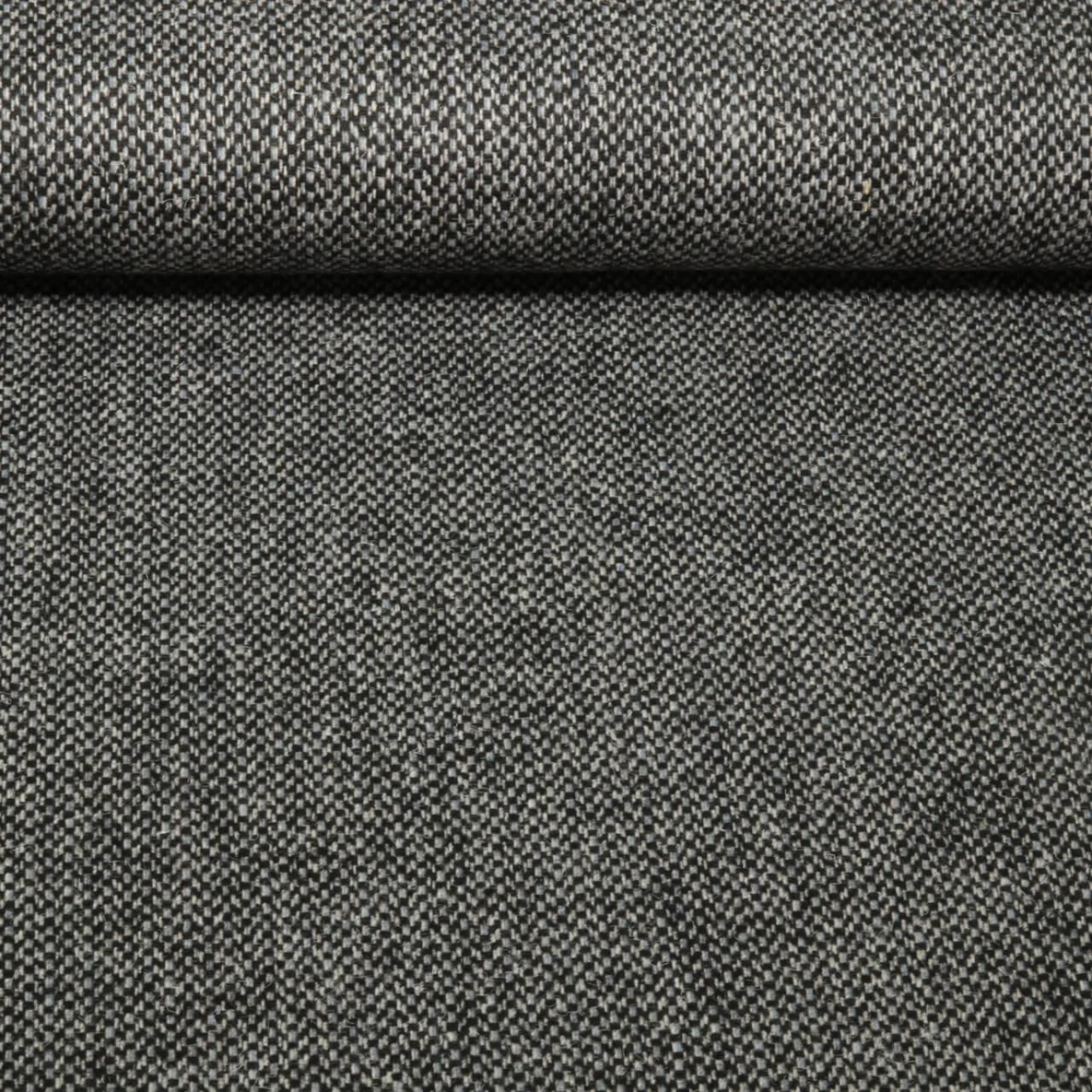 Mantelstoff Wolltweed Geometrisch Schwarz Melange