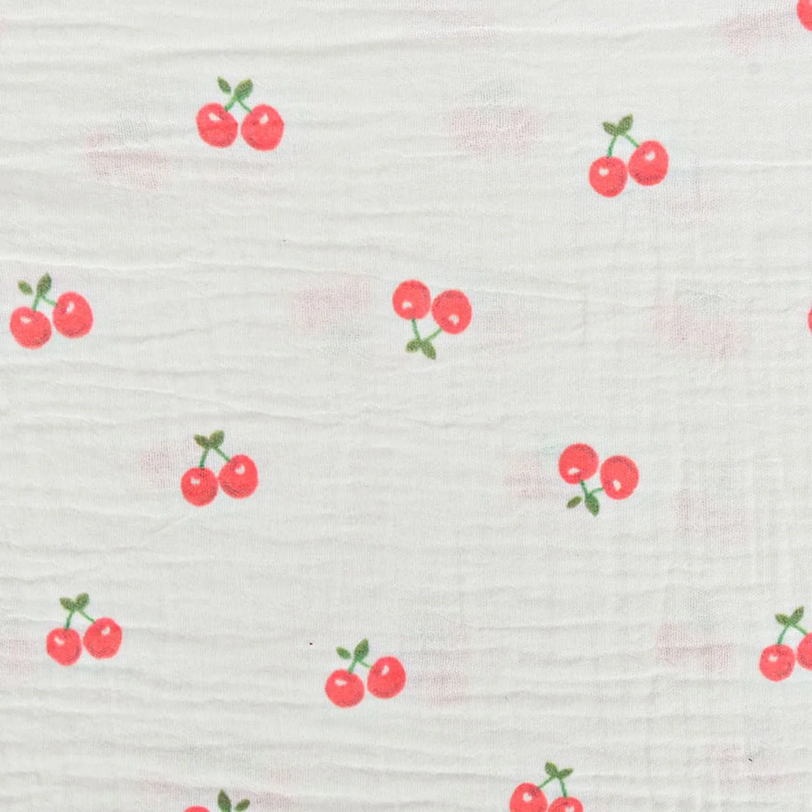 Musselin Extrabreit Kirschen Weiß 