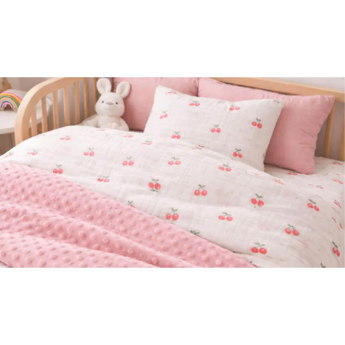 Musselin Extrabreit Kirschen Weiß 