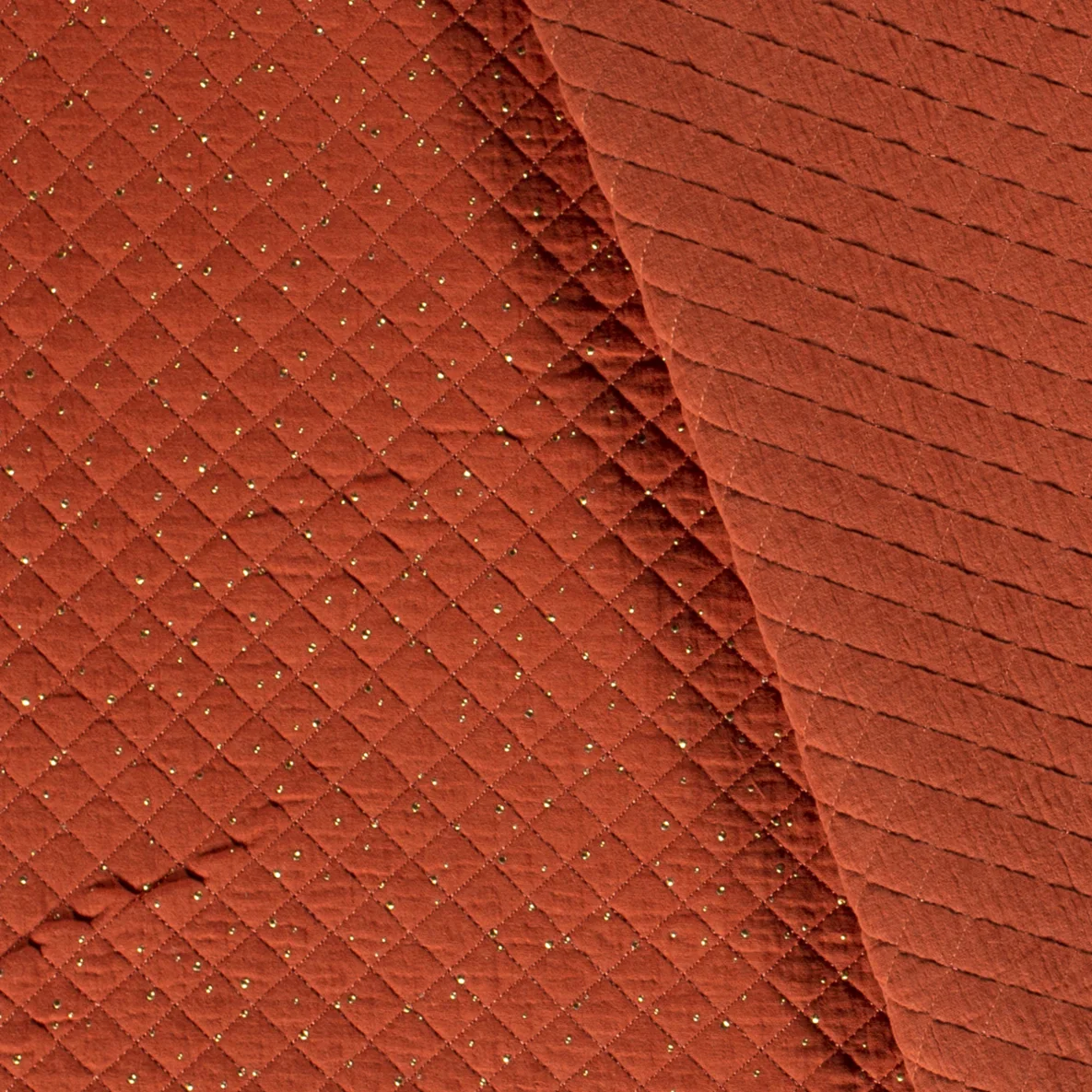 Musselin Stepper goldene Punkte Blutorange