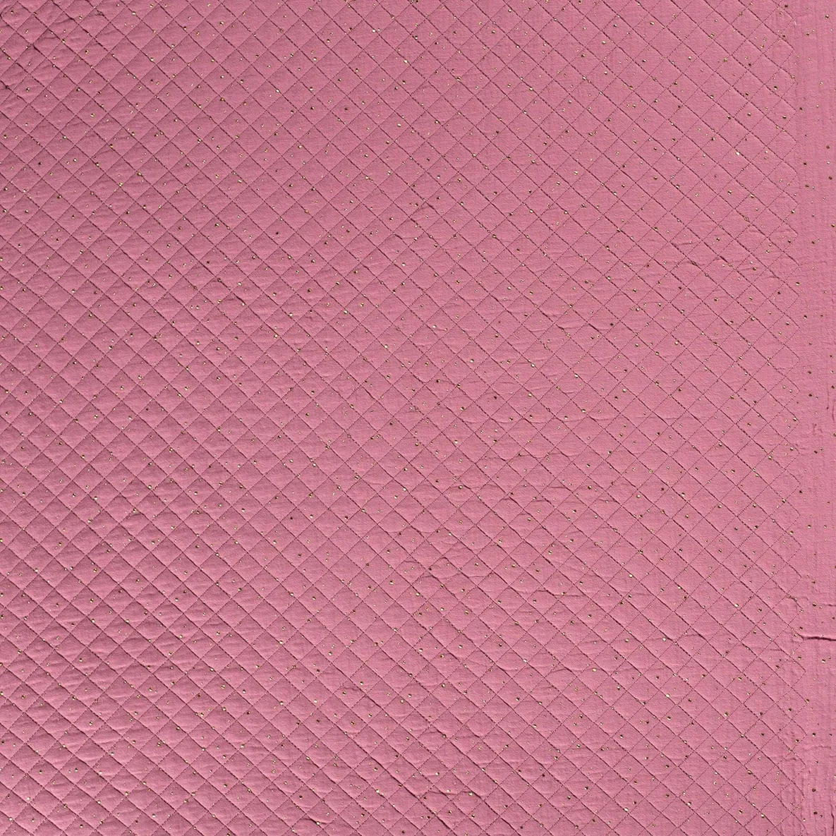 Musselin Stepper goldene Punkte Dunkles Altrosa