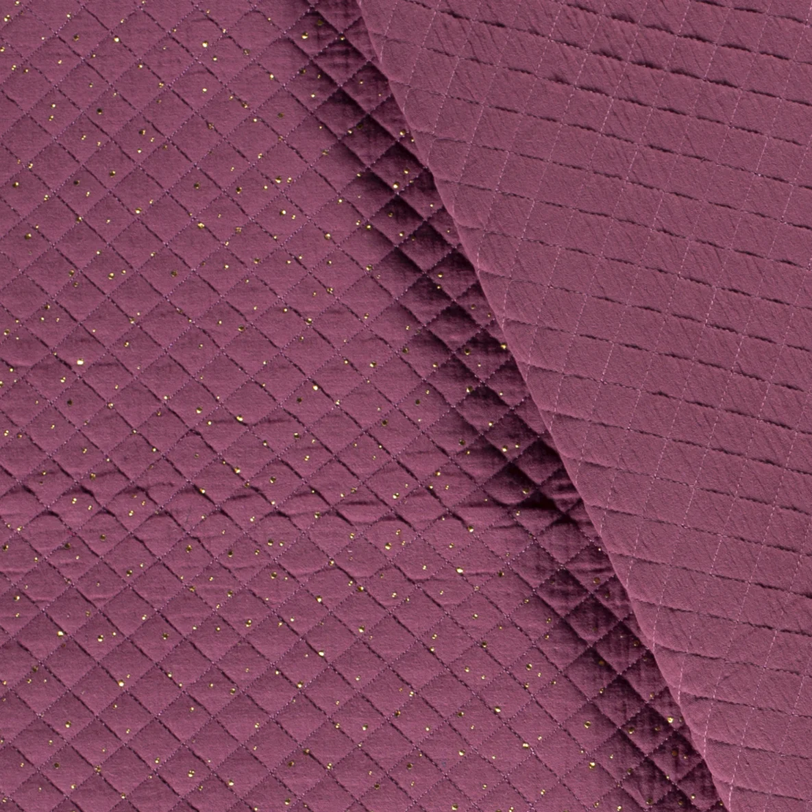 Musselin Stepper goldene Punkte Fuchsia