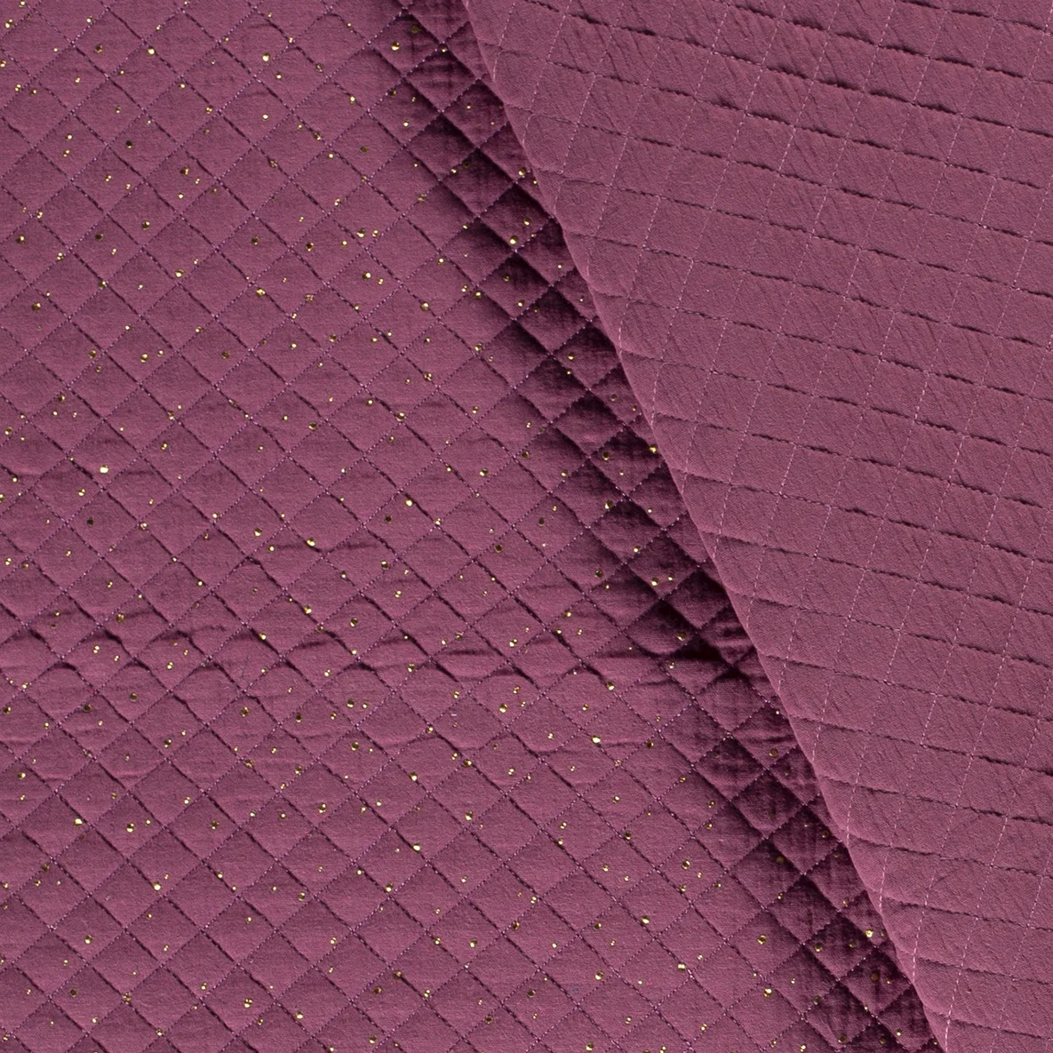 Musselin Stepper goldene Punkte Fuchsia