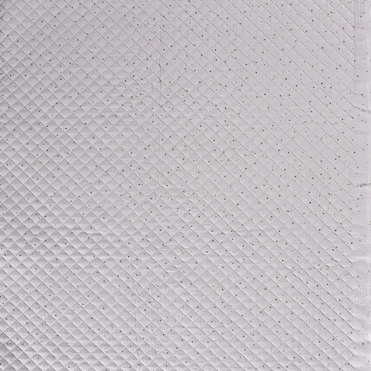 Musselin Stepper goldene Punkte Hellgrau