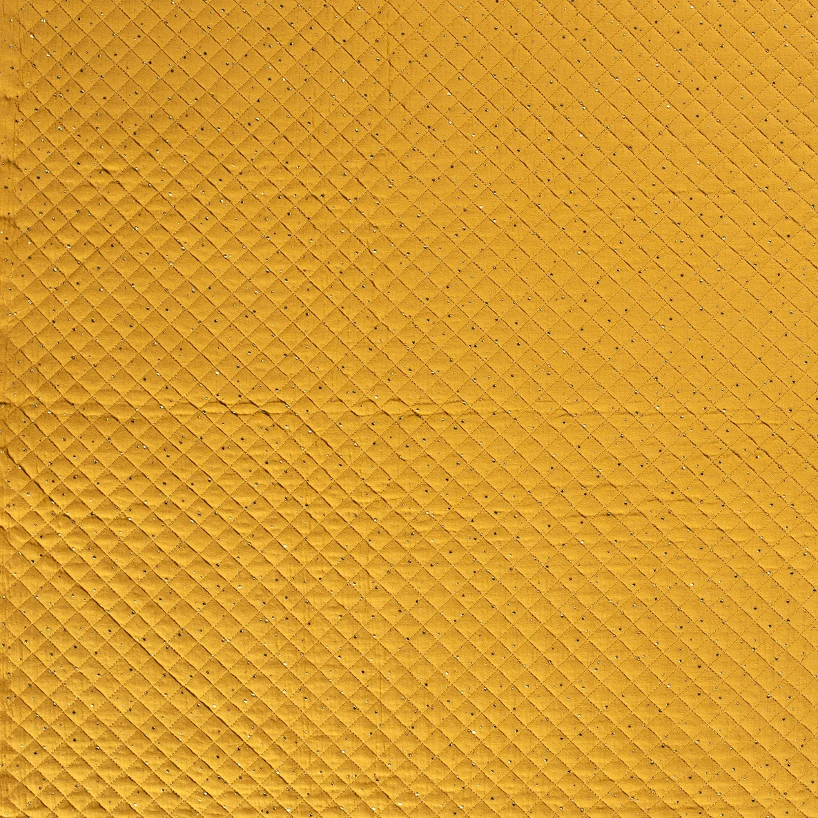 Musselin Stepper goldene Punkte Senfgelb