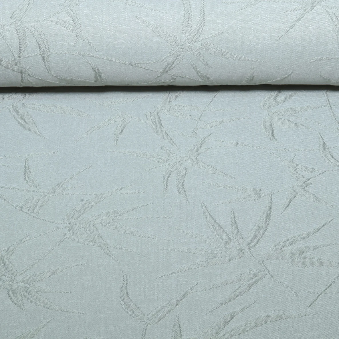 Nachhaltiger Canvas Jacquard Blätter Bestickt Grau