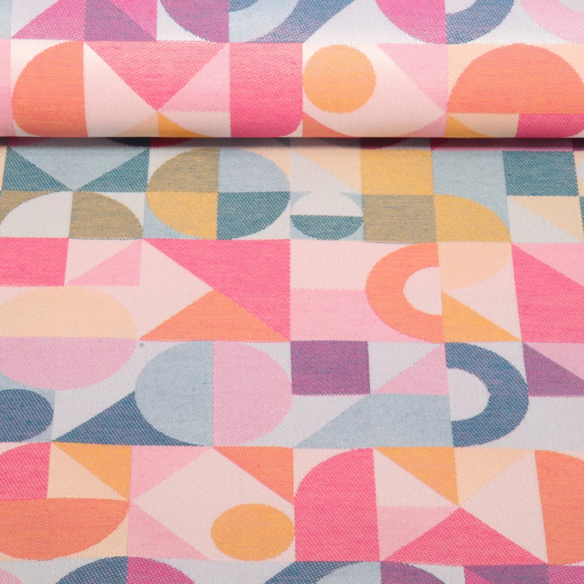 Nachhaltiger Jacquard Canvas Geo Design Multicolor