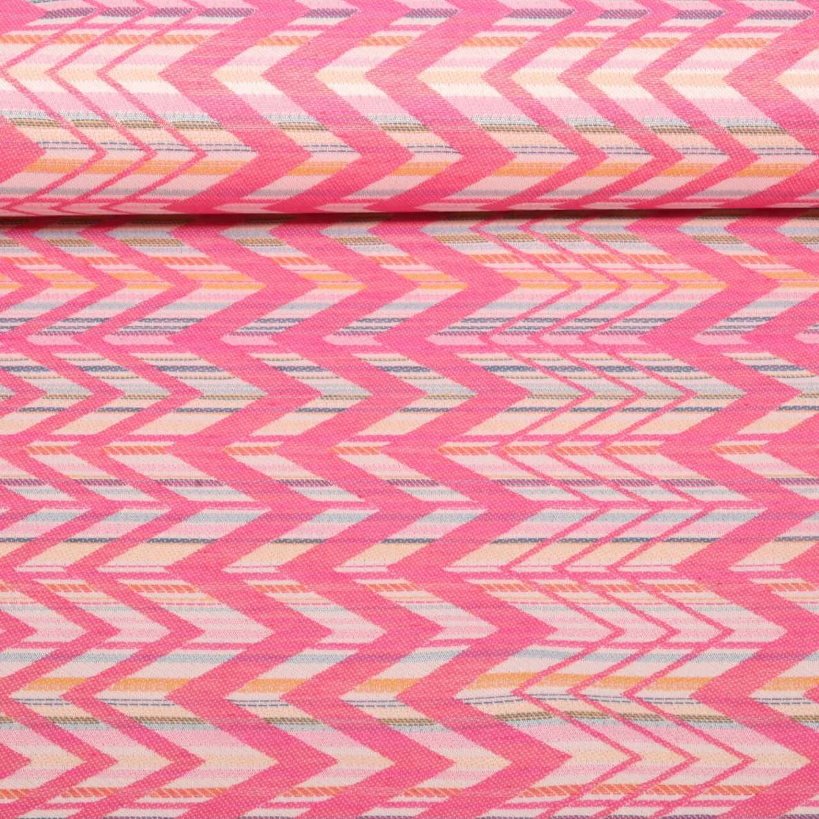 Nachhaltiger Jacquard Canvas ZickZack Design Multicolor
