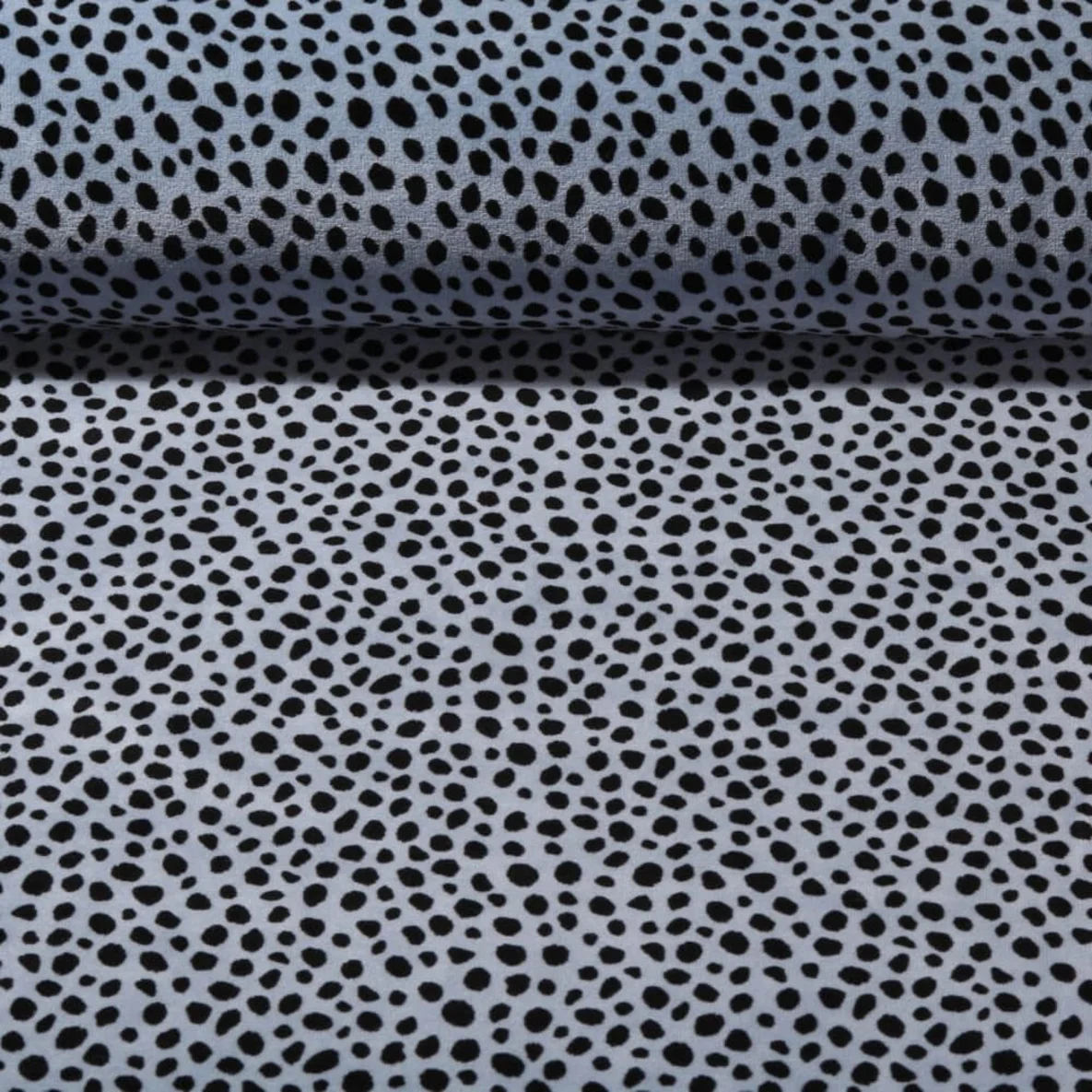 Nickistoff Punkte Jeansblau