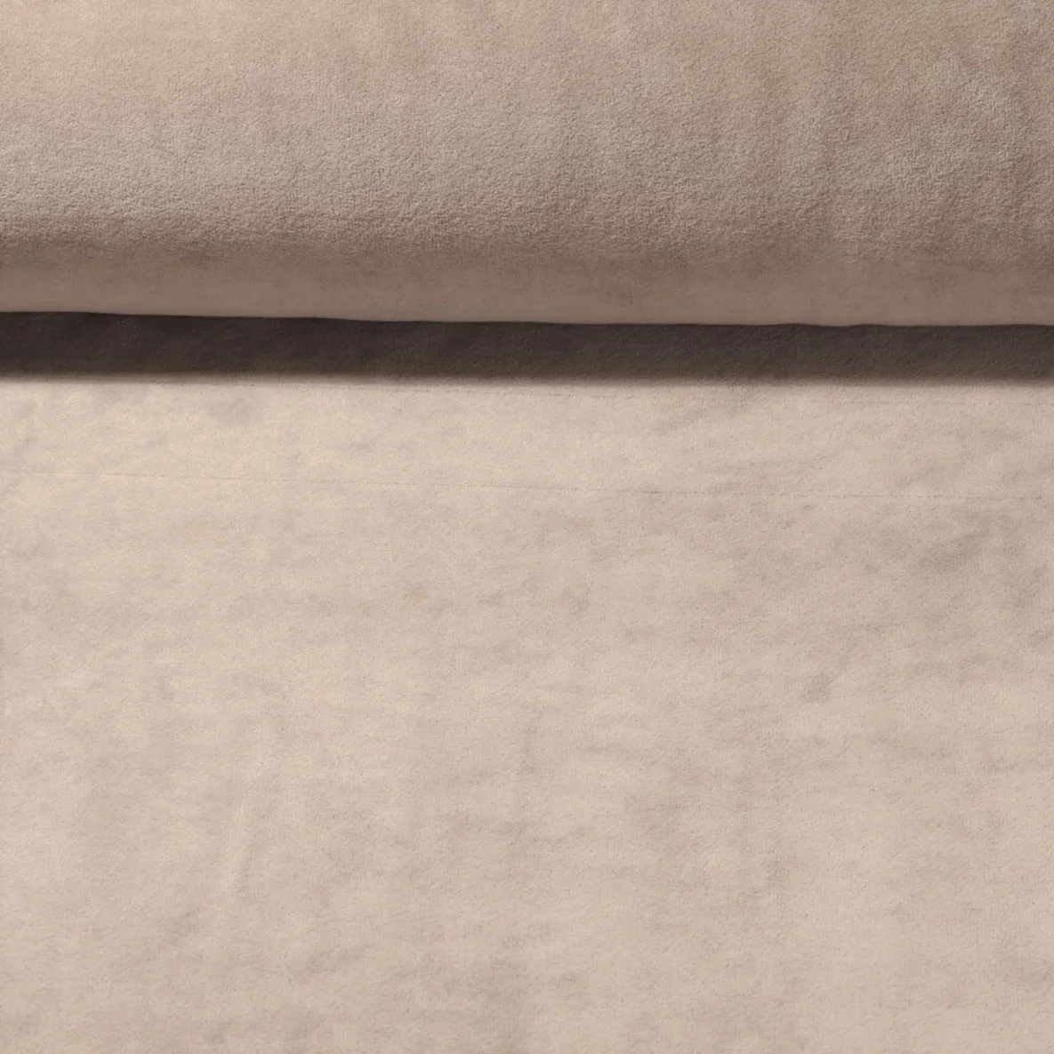 Nickistoff Velours Uni Dunkelbeige