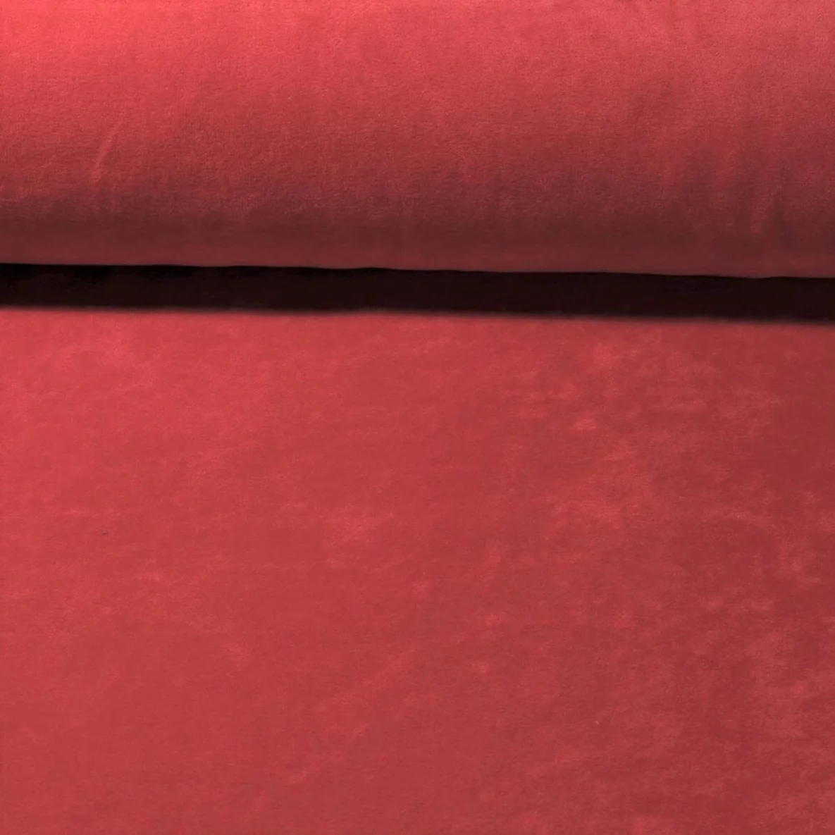 Nickistoff Velours Uni Dunkelrot