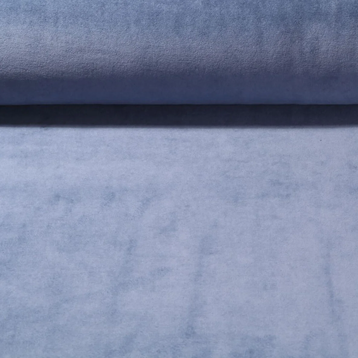 Nickistoff Velours Uni Jeansblau
