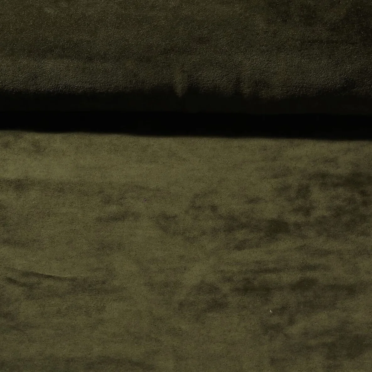 Nickistoff Velours Uni Olivgrün