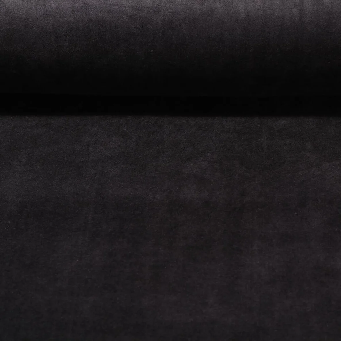 Nickistoff Velours Uni Schwarz