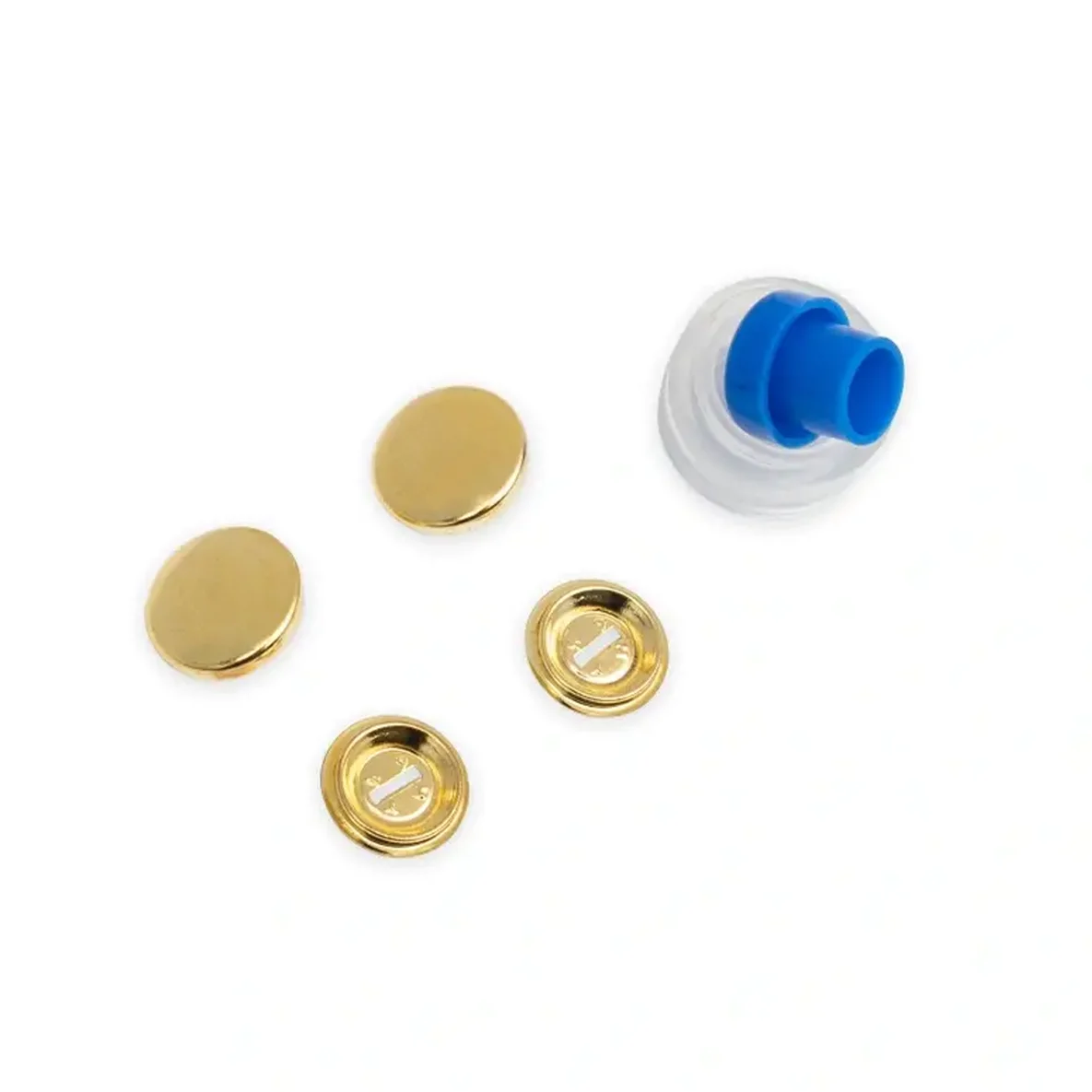 PRYM Überziehbare Knöpfe mit Werkzeug 15mm goldfarbig 6Stück
